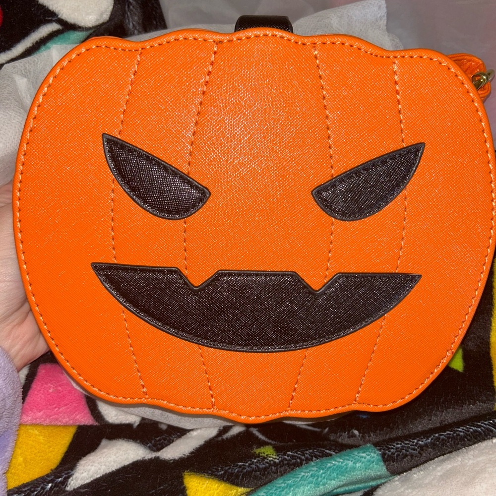 Orange Pumpkin Face crossbody